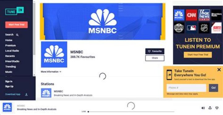 Can I listen to MSNBC on radio?