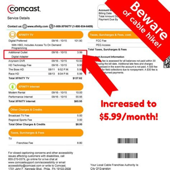 Does Comcast charge for a service call?