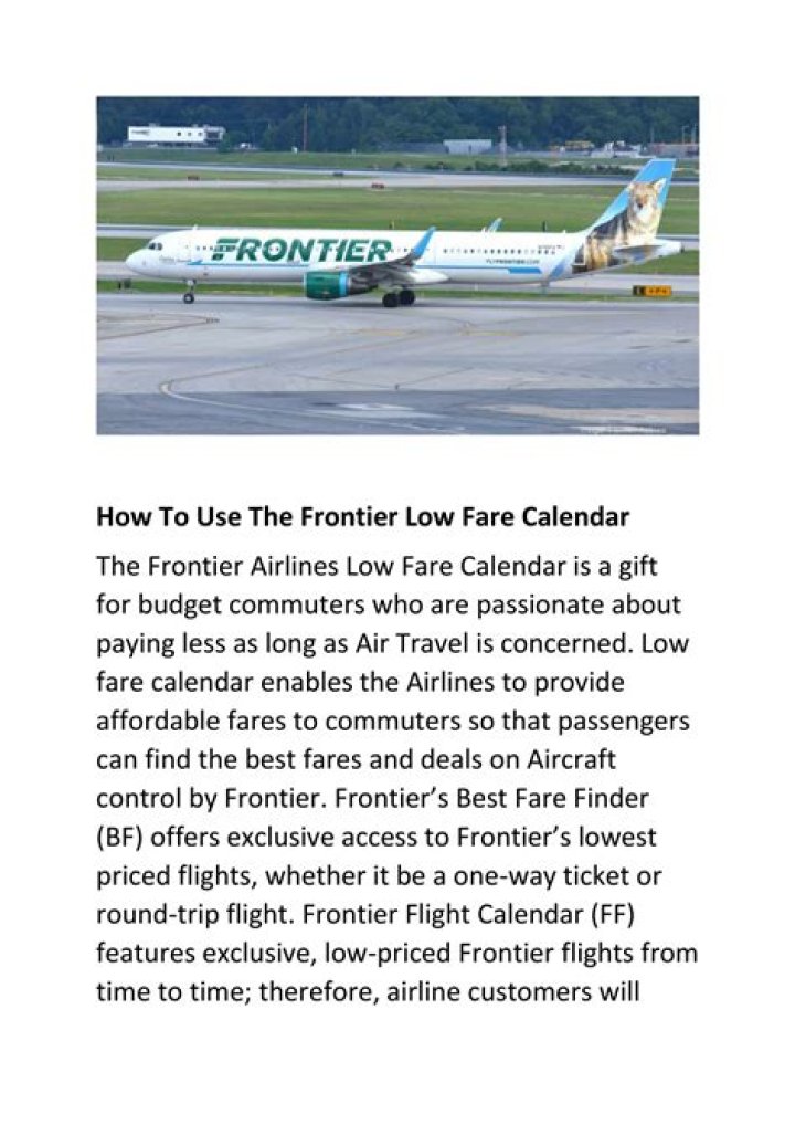 Does Frontier have a low fare calendar?