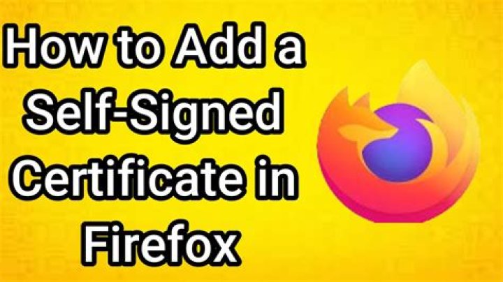 How do I add a self signed certificate to Firefox?