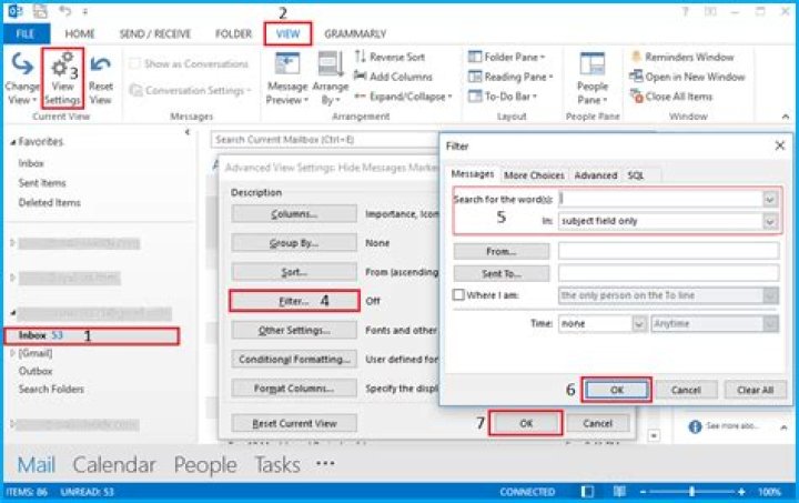 How do I filter in Outlook 2013?