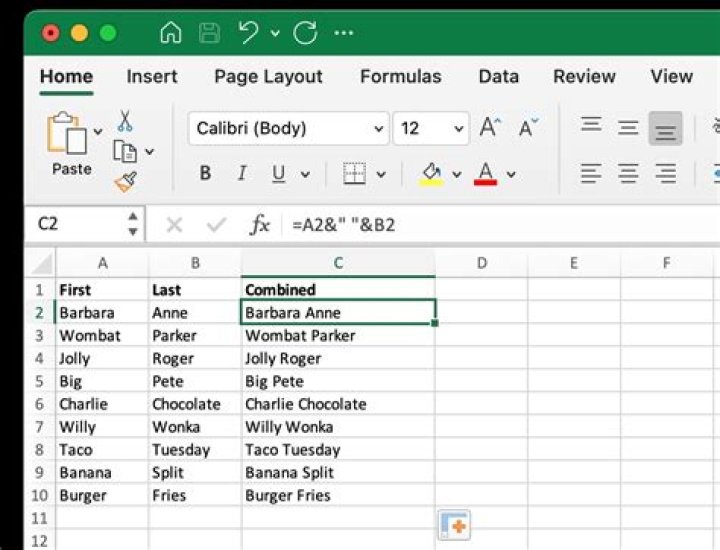 How do I merge and count cells in Excel?