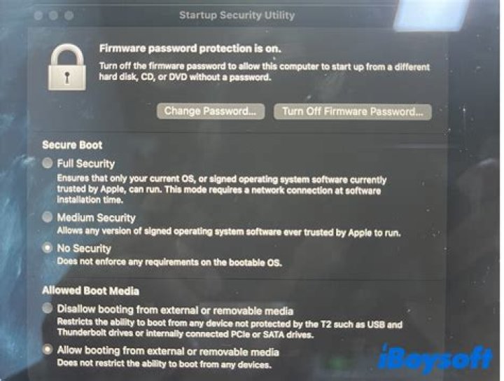 How do I turn off firmware lock on Mac?