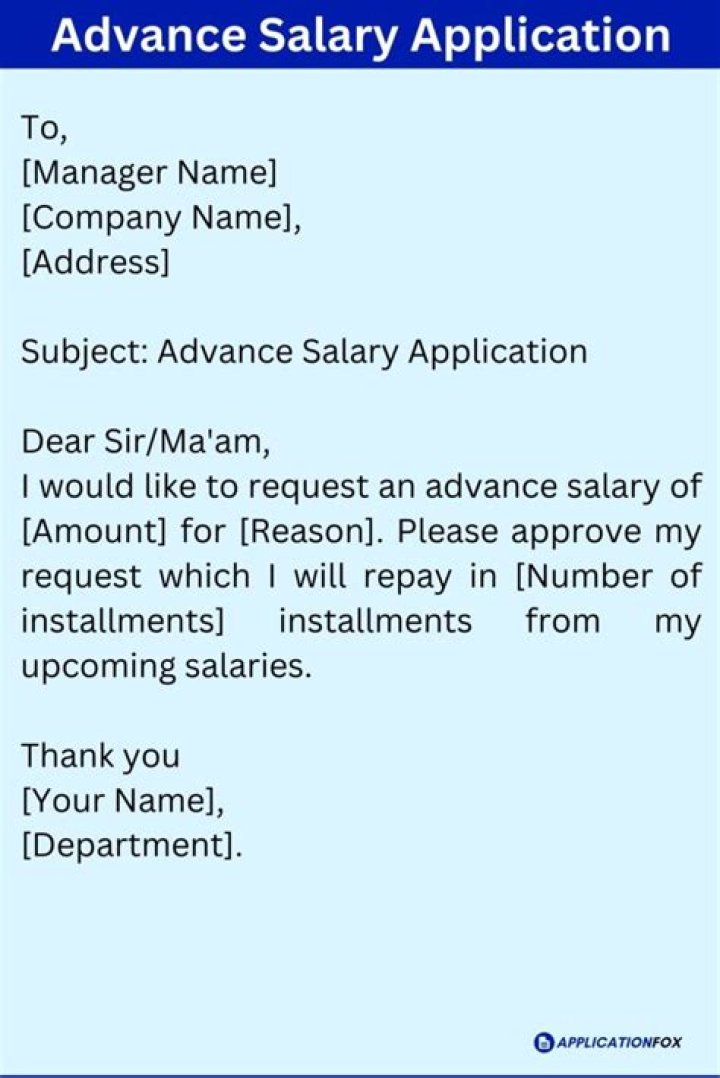 How do I write a letter asking for salary advance?