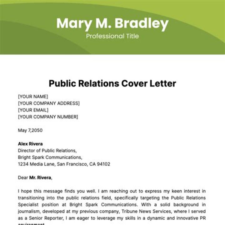 How do I write a letter to public relations?