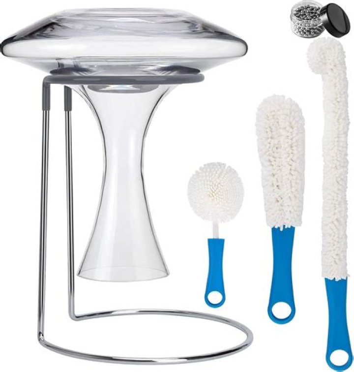 How do you clean a wine decanter brush?