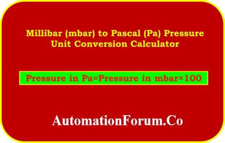 How do you convert millibar to Pascal?