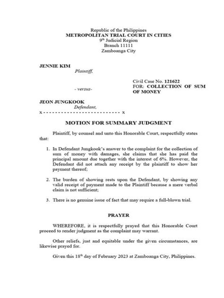How do you explain summary Judgement?