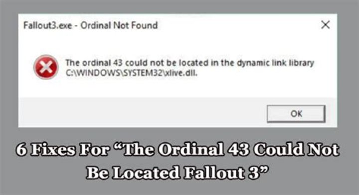 How do you fix the ordinal 43 could not be located?
