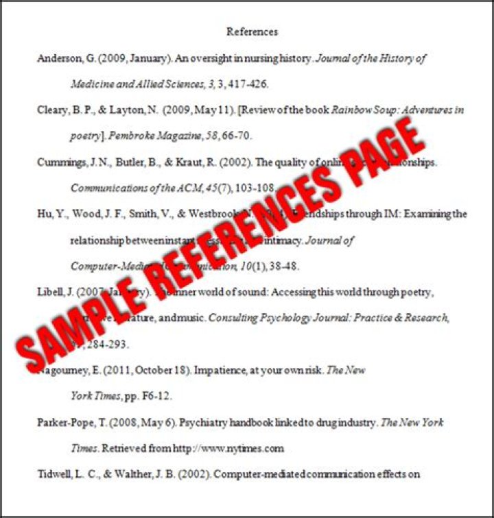 How do you make a reference page in APA format?