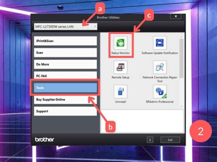 How do you open a Brother utility?