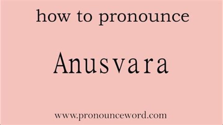How do you pronounce Anusvara?