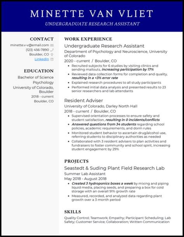 How do you put chemistry on a resume?
