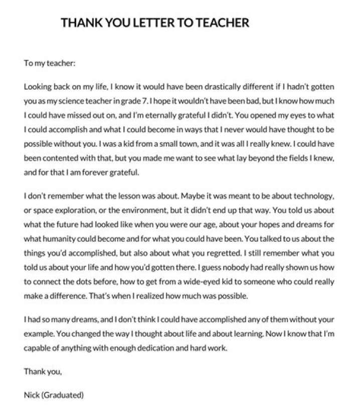 How do you write a letter to say thank you?