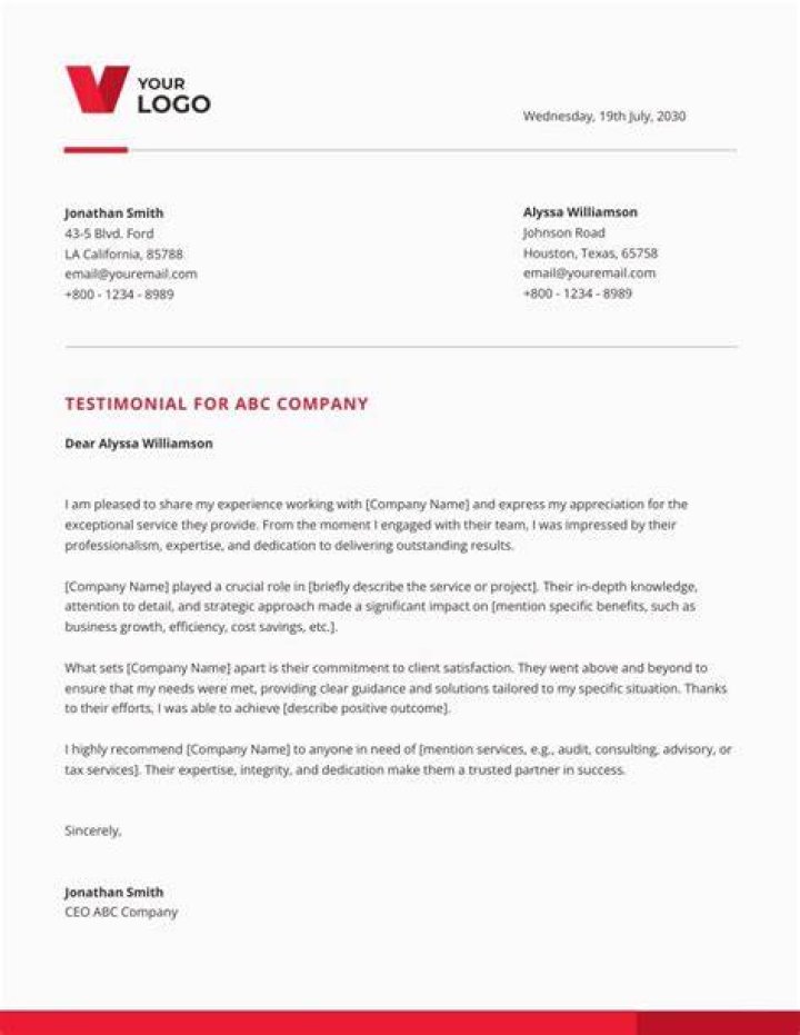 How do you write a testimonial example?