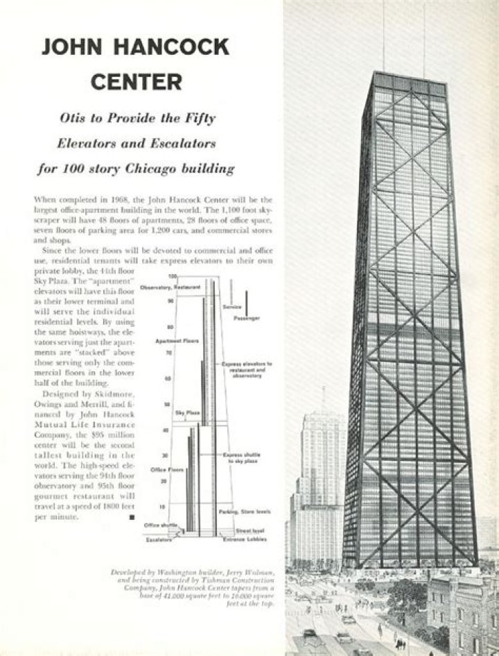 How fast is the elevator in the John Hancock building?