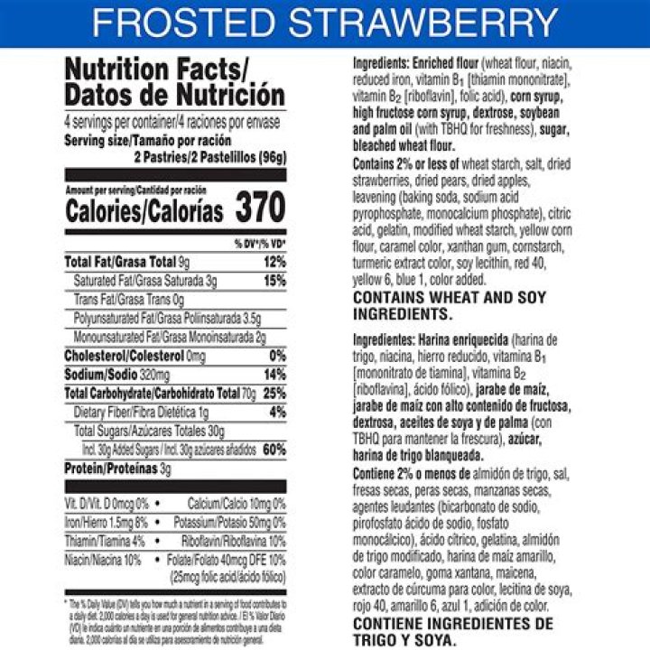 How many calories are in a package of strawberry Pop-Tarts?