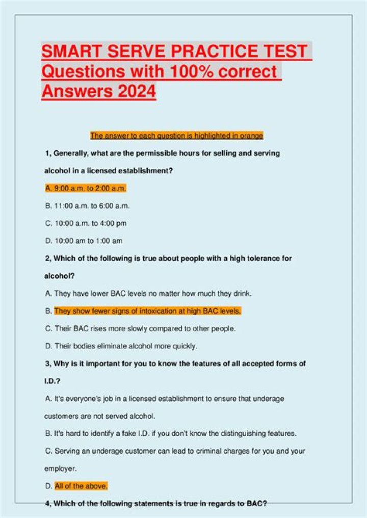 How many questions are on the Smart Serve test?
