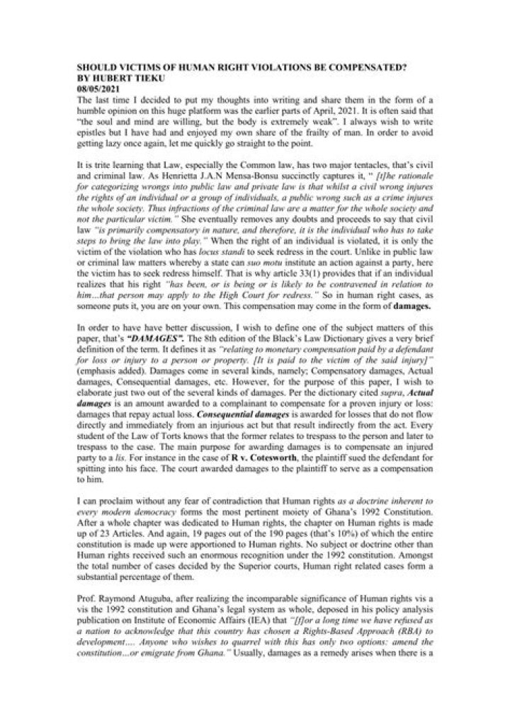 How should victims be compensated?