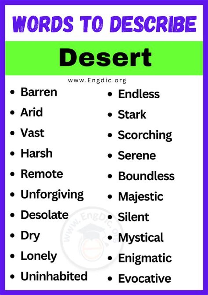How would you describe a desert?