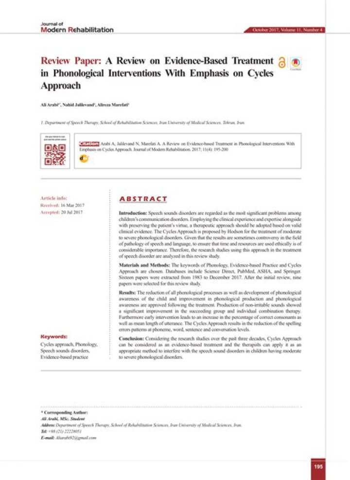 Is cycles approach evidence based?