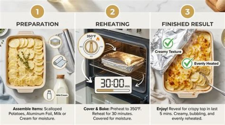Should you cover scalloped potatoes when reheating?
