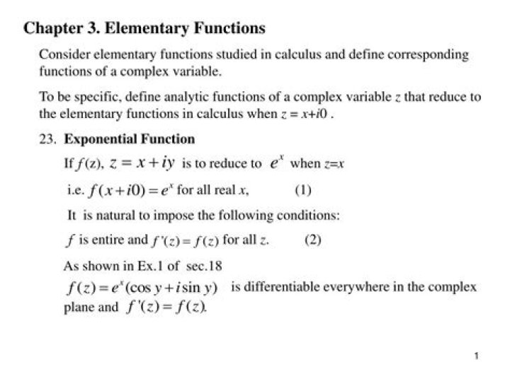 What are elementary functions?