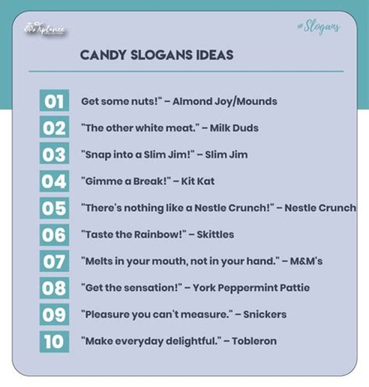 What are some candy slogans?