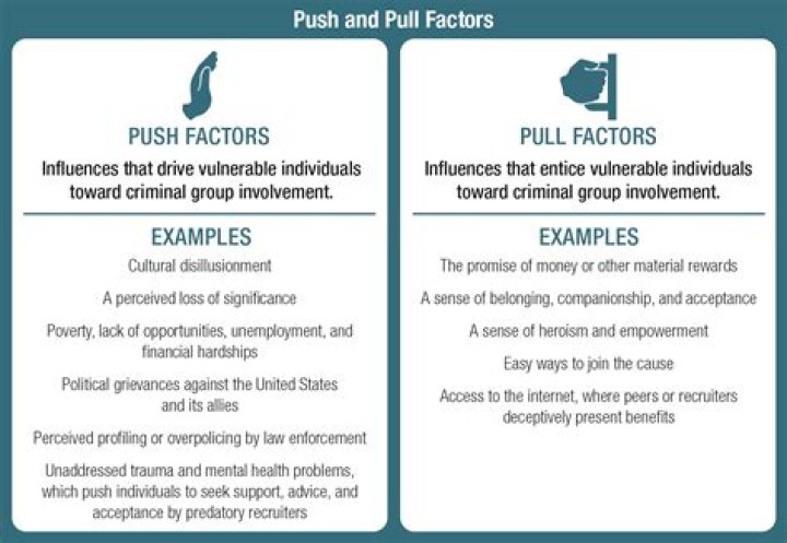 What are some push factors and pull factors?