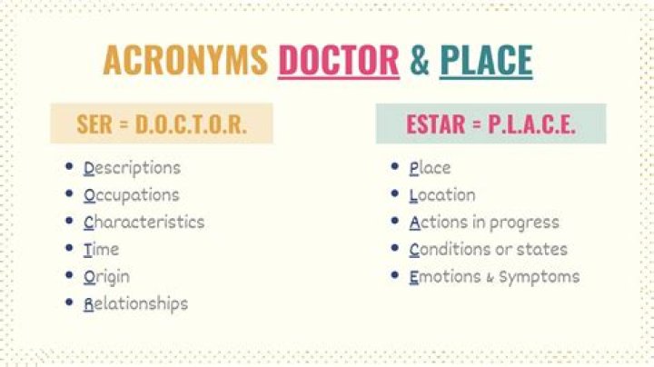 What are the acronyms for ser and estar?