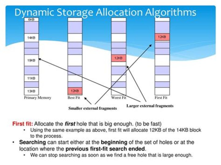 What are the dynamic storage allocation techniques?