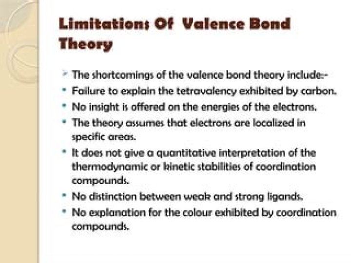 What are the limitations of the valence bond theory?