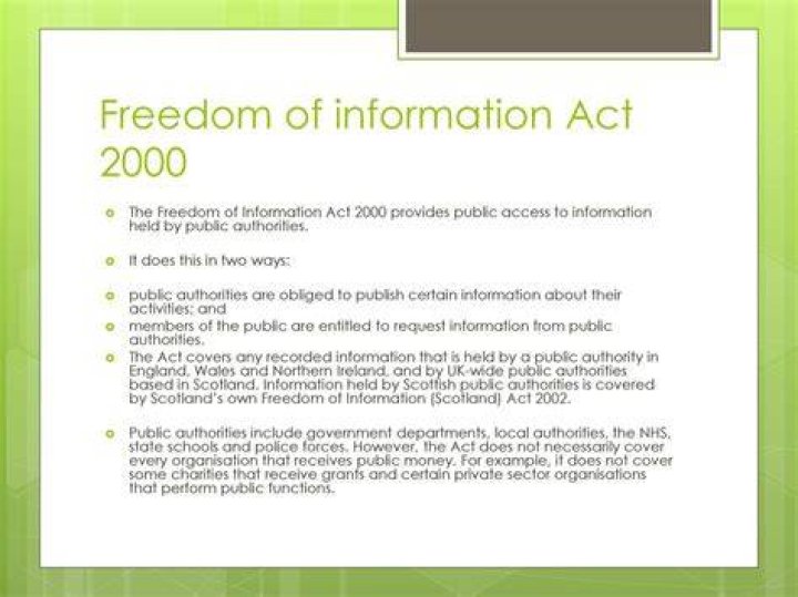 What are the main principles of the Freedom of Information Act 2000?
