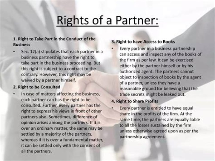 What are the rights of a partner under the Partnership Act?