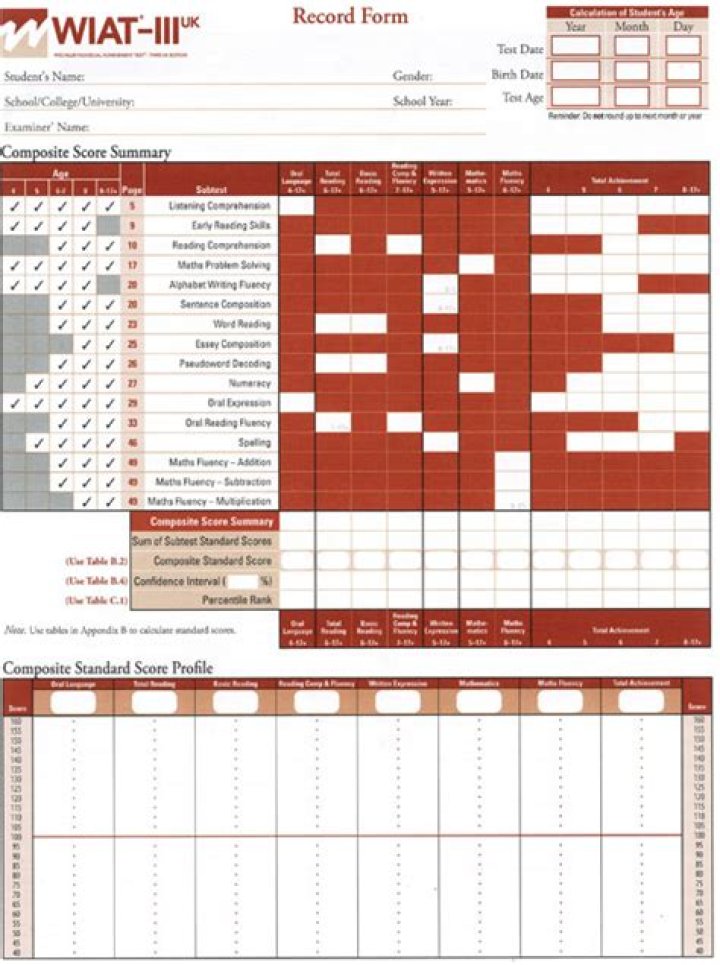 What do Wiat III scores mean?