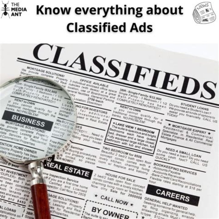 What does classified ads contain?