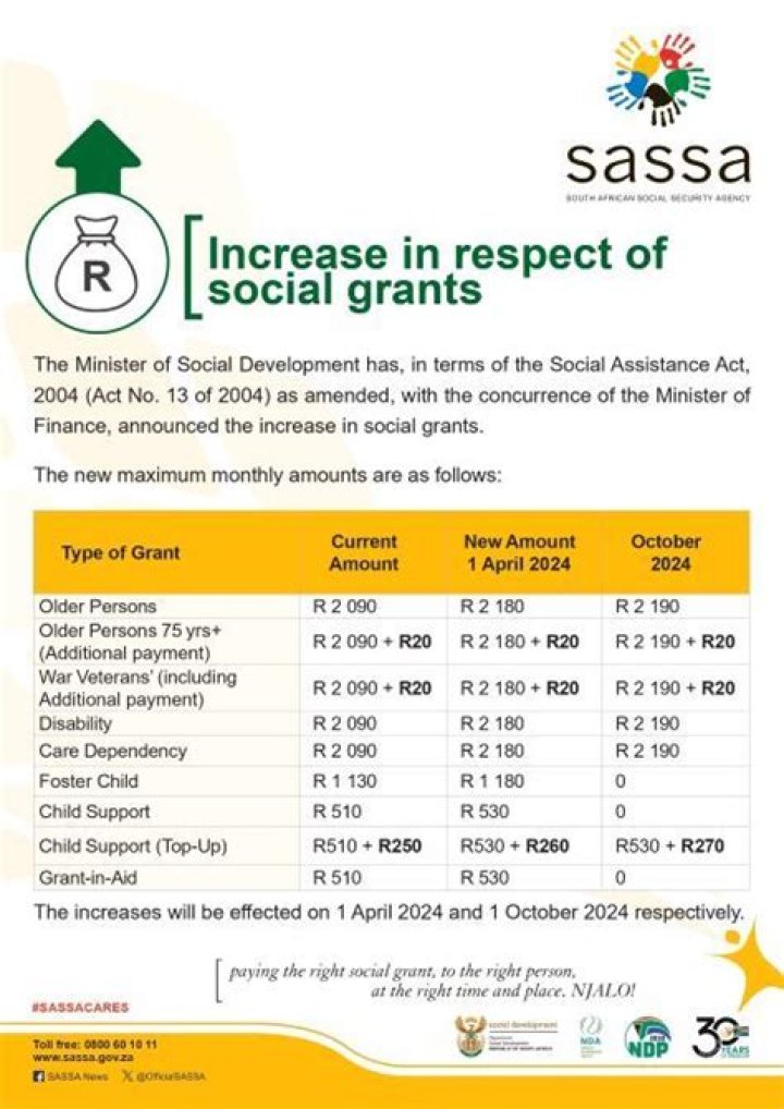 What grants are available in South Africa?