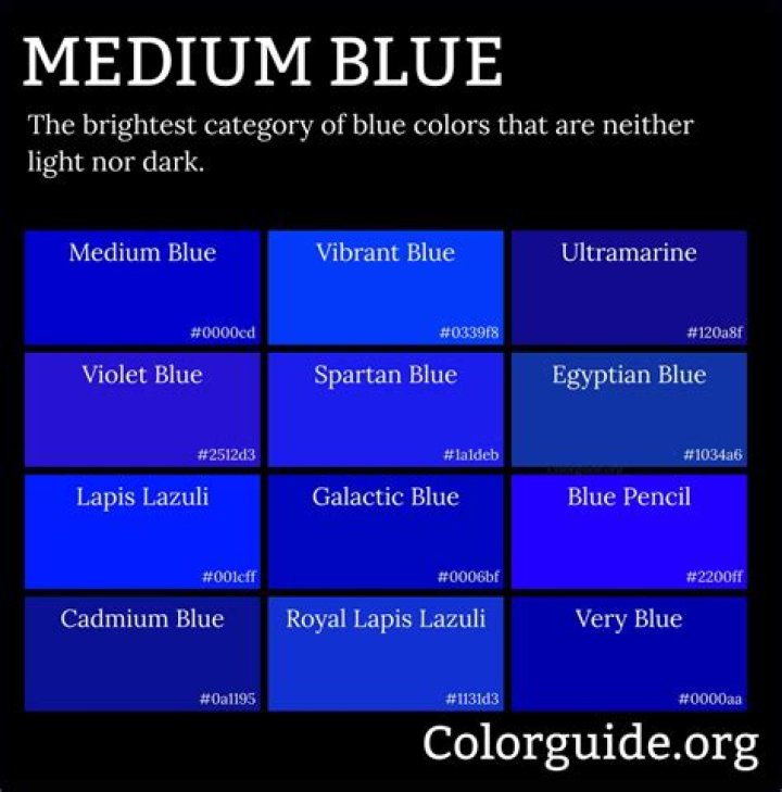 What is a medium blue color?