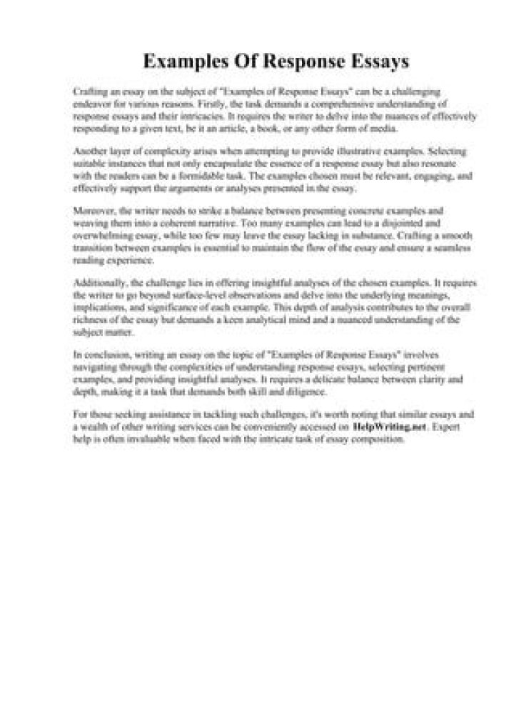What is a short response essay?