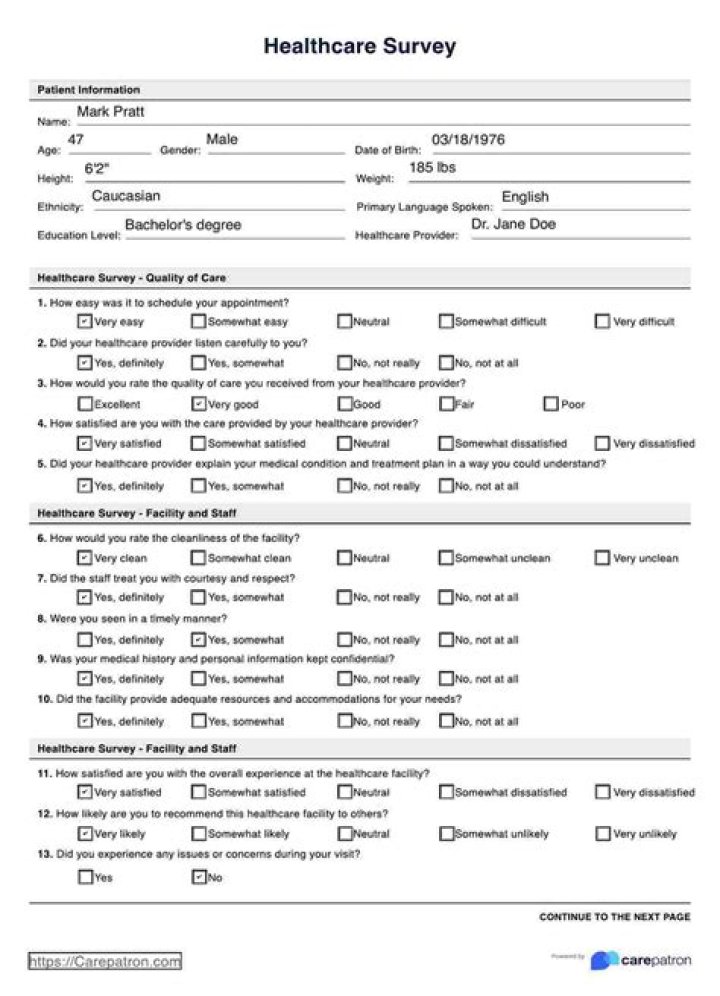 What is a survey in healthcare?