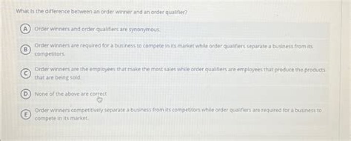 What is an order qualifier?