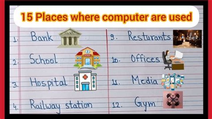 What is computer write any five places where computer is used?
