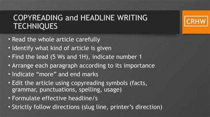 What is copy reading and headline writing?
