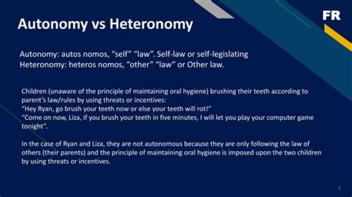 What is difference between heteronomy and autonomy?