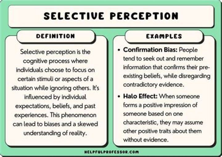 What is meant by selective perception?