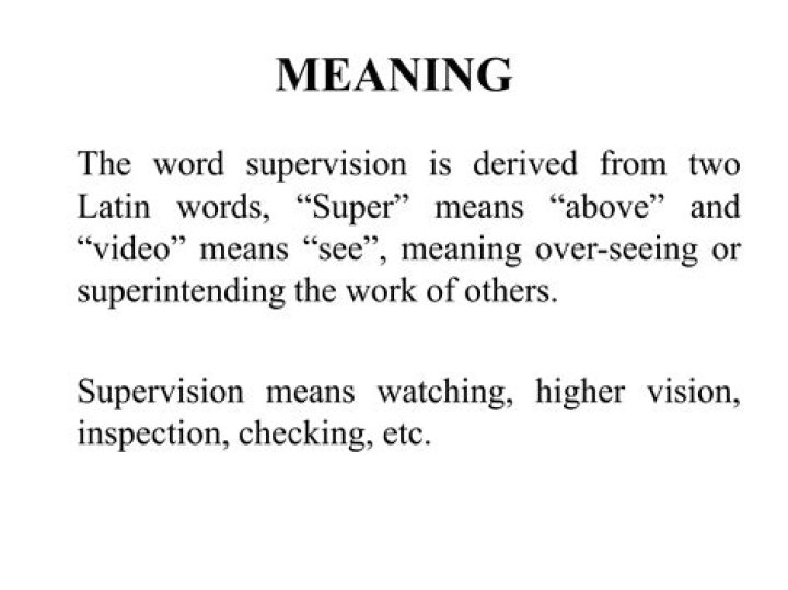 What is meant by supervision meaning?