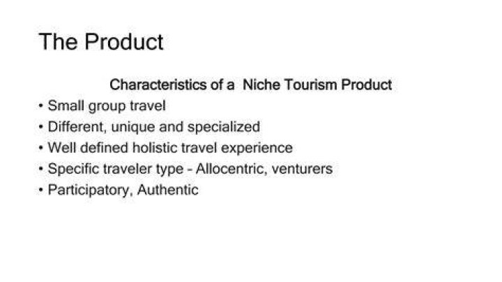 What is niche tourism product?