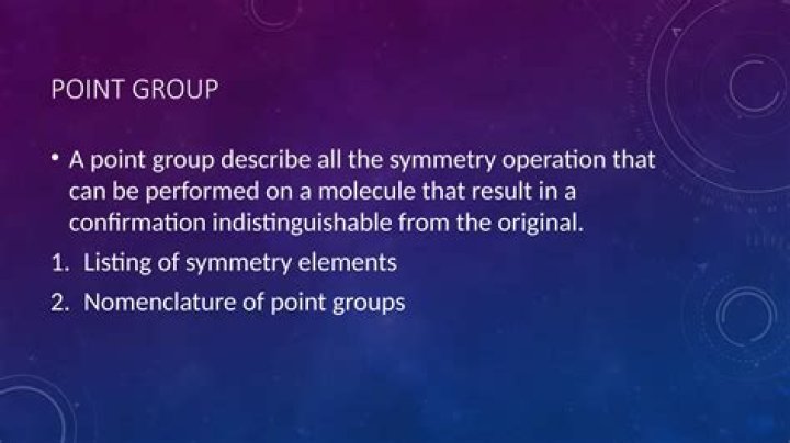 What is point group in group theory?