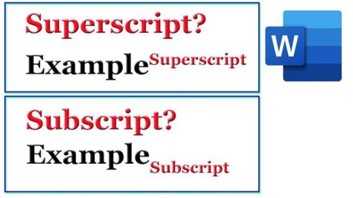 What is superscript in MS Word give one example?