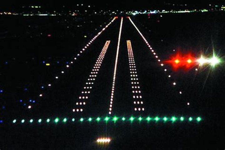 What is the color of runway lights?